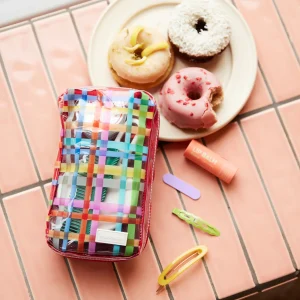 Clear Plaid Small Drawer Pouch